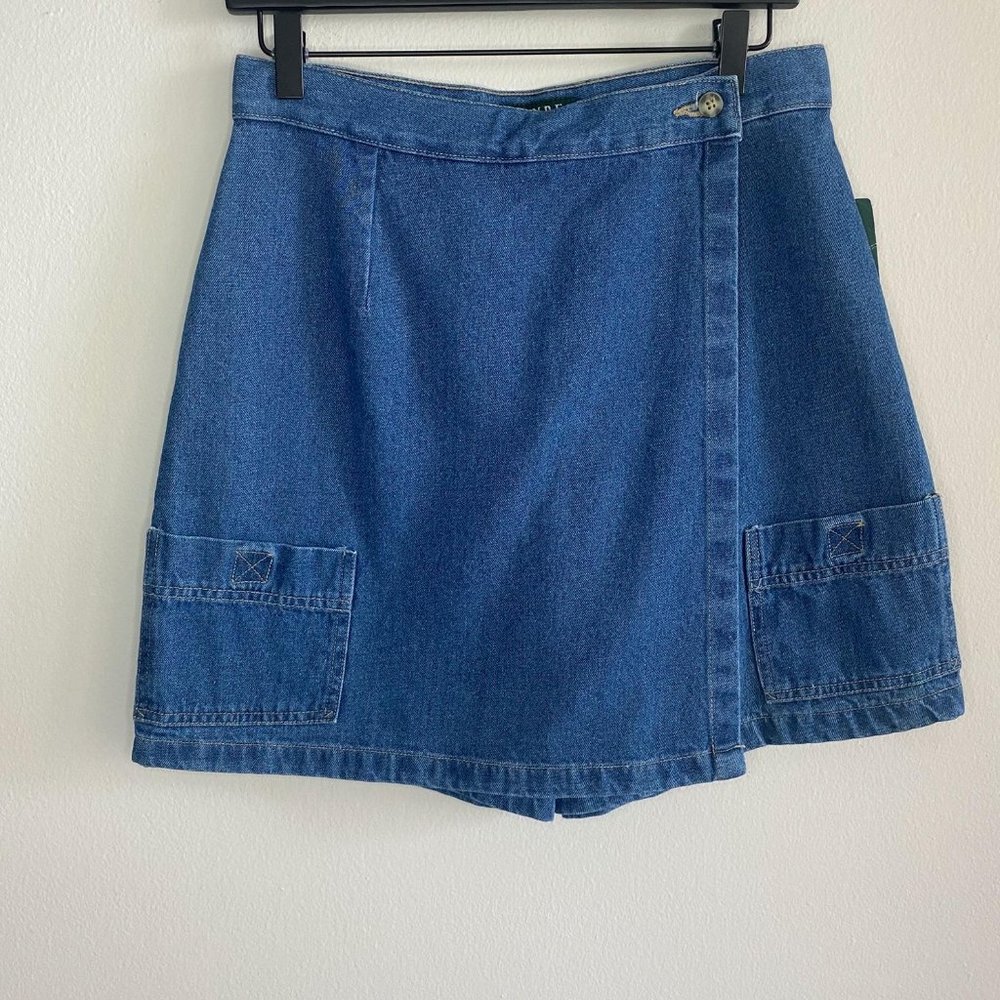 90s Dark Wash Denim Skort